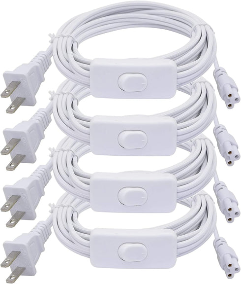 T5 T8 LED Tube Power Extension Cable with On/Off Switch,LED T5/T8 Light Tube Integrated LED Light Fixture Extension Cable Wire (6FT/1.8M) 4-Pack...