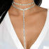 Sexy Multilayered Long Choker Necklaces Double Layer Crystal Full Rhinestone Choker Necklace Pendant Statement Necklaces Luxury Jewelry for Women ...