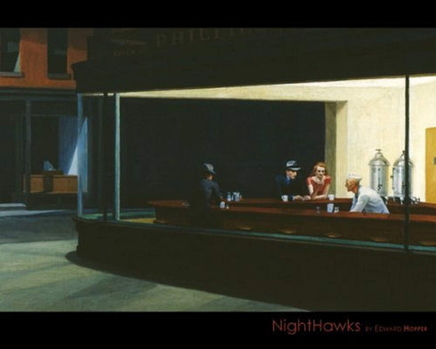 Nighthawks by Edward Hopper 20x16 Art Print Poster Famous Painting Masterpiece Phillies Diner Scene...