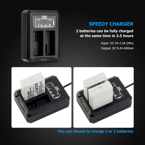 LP-E8 Battery Charger USB Dual Charger for Canon EOS Rebel T5i T4i T3i T2i 700D 650D 600D 550D Kiss X7i Kiss X6i Kiss X5 Kiss X4 Digital Camera...