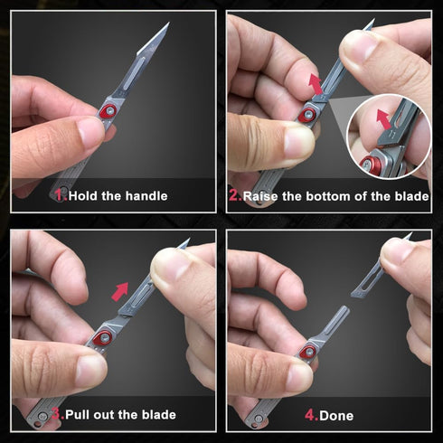 Small Keychain Knife, Mini Folding Pocket Knife with 10pcs Replaceable Surgical Blades, Scalpels Utility Knives, EDC Box Cutter for Women and Men...