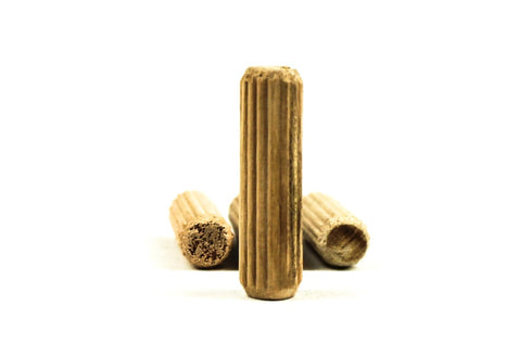 Berta, 5/16" x 1 1/2" (8 mm x 40 mm) Wooden Dowel Pins, Straight Dowel Rods Made of Hard Wood, Fluted Wood Dowel Plugs with Beveled Ends Tapered f...