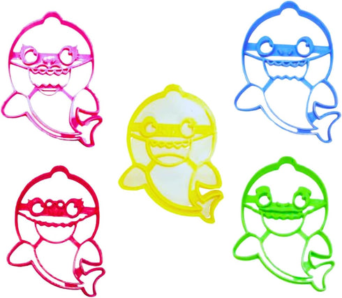 INSPIRED BY BABY SHARK FAMILY DADDY MOMMY SONG VIDEO SET OF 5 COOKIE CUTTER MADE IN USA PR1158...