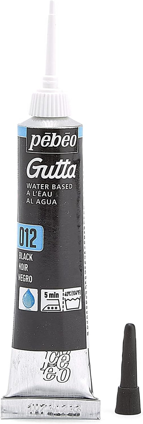 Pebeo Setasilk Silk Painting Water Based Gutta 20-Milliliter Tube, Black, 0.68 Fl Oz (Pack of 1)...