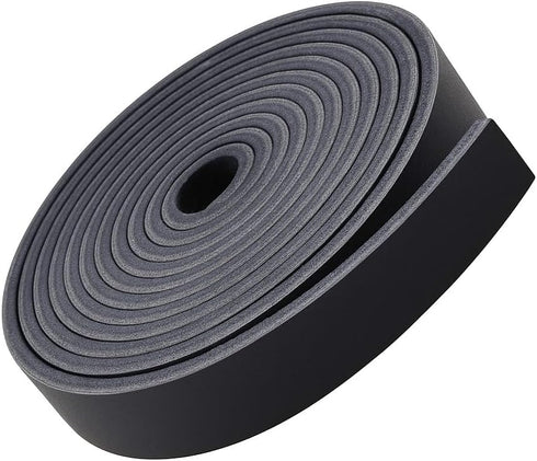 Mandala Crafts 1/2 Inch Wide Black Leather Straps for Crafts - 2.5mm Thick 6 Feet Long Flat Soft Genuine Full Grain Cowhide Leather Strips Bands f...
