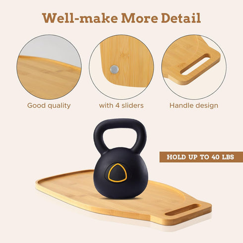 Bamboo Sliding Mat for Kitchenaid Mixer, Mixer Mover Slider Mat Pad Compatible with Kitchenaid 4.5-5 Qt Tilt-Head Stand Mixer,Kitchen Appliance Sl...