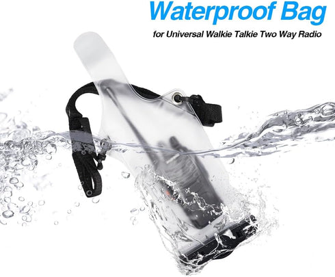 6Pcs Universal Two Way Radio Waterproof Case Bag Portable Walkie Talkie Rainproof Pouch with Adjustable Strap Compatible for Motorola Kenwood Midl...