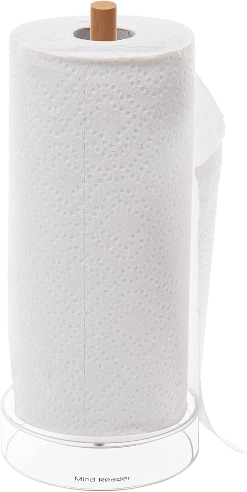 Mind Reader Paper Towel Holder, Kichen Storage, Countertop Organizer, Caddy, Kitchen, Acrylic, 6"L x 6"W x 14.65"H, Brown...