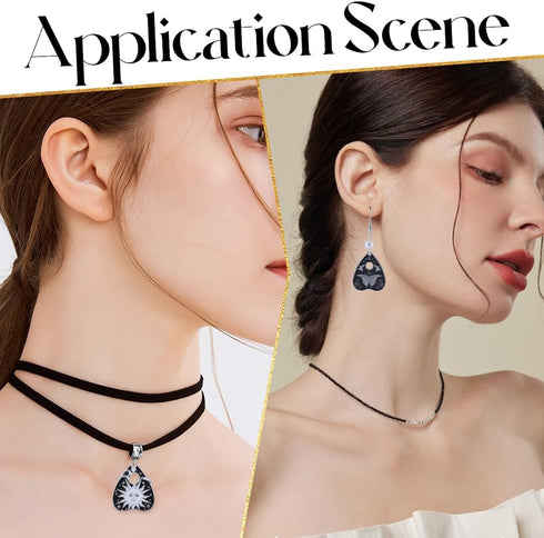 SUNNYCLUE 1 Box 20Pcs 10 Styles Tarot Charms Bulk Enamel Magic Charm Black Silver Alloy Cat Halloween Ouijas Heart Gothic Charm for Jewelry Making...