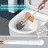 Toilet Brush and Holder, Elegant 2 Pack Silicone Toilet Bowl Brush Set with Ergonomic Long Handle, Modern Bathroom Decor Cleaning Accessories, Dur...