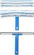 Window Cleaning Combo(12IN), Silicon Window Squeegee + Microfiber Glass Wiper, Professional Window Cleaner for Bathroom, Shower, Car, Glass...