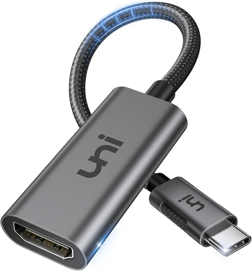 uni USB-C to HDMI Adapter 4K@60Hz, Thunderbolt 3/4 to HDMI Adapter, Type C HDMI Converter, Compatible with MacBook Pro/Air 2022, iPad Pro/Air, Sur...