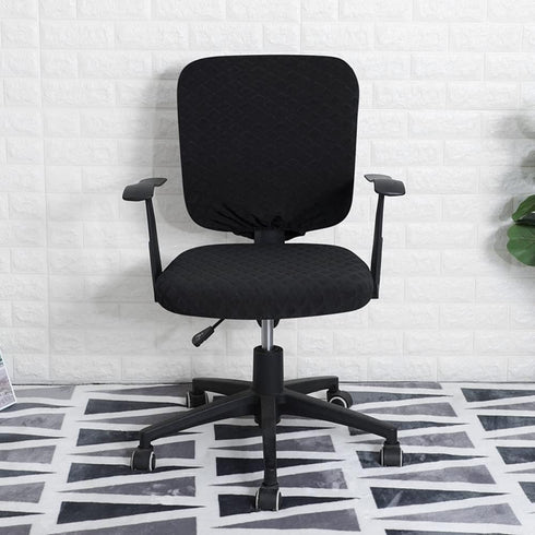 Office Chair Cover Water Resistant- Split Protective & Stretch Jacquard Elastic Universal Slipcover for Desk Task Chair, Computer Rotating Chair, ...