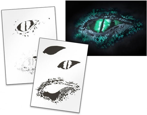 UMR-Design AS-145 Reptile Airbrush Stencil Template Step by Step Size M...