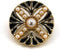 20 pcs Faux Pearls Inlaid Retro Pattern Enamel Openwork Golden Metal Shank Sewing Buttons - 18mm - 23/32"...