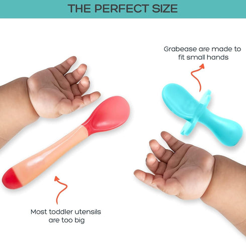 Grabease Baby & Toddler Utensils - Spoons & Forks - BPA-Free & Phthalate-Free, Cutlery Set for Baby & Toddler...