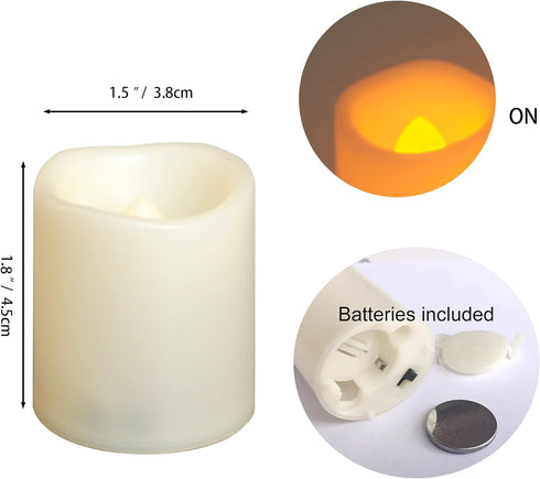 Battery Operated Votive Candles with flickering flame, Bright Realistic Electric LED Fake Christmas Tea Lights Candles in Warm White for Decoratio...