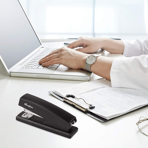 with 5000 ¼" Staples Office Stapler- 25 Sheet Capacity .Desktop Stapler.for Offices, Homes and Schools.Black....