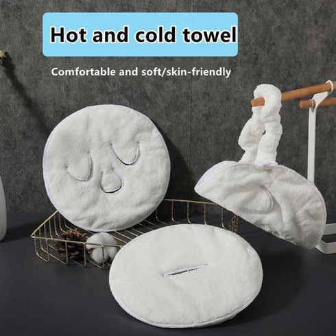 HANSAMU 5 Pcs Reusable Hot Cold Face Towel Masks for Skincare, Facial Masks Steamer Facial Kits for Women Girls Estheticians Skin Care, 1 Spa Head...