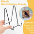 8 Pack Plate Stands for Display, 6 Inch Metal Square Picture Frame Easel Stands for Plates, Book, Photo Easel ( Black )...