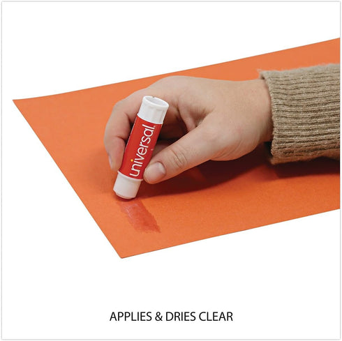 Universal 75748 Glue Stick, .28 oz, Stick, Clear, 12/Pack...