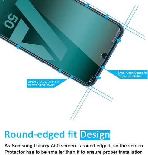 NEW'C [3 Pack Designed for Samsung Galaxy A50 (SM-A505F) Screen Protector Tempered Glass, Case Friendly Anti Scratch Bubble Free Ultra Resistant...