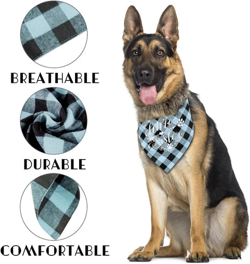 Dog Bandana, Little Sister Dog Bandana, Dog Scarf Classical Plaid Printing, Dog Scarf Accessories, Dog Bandana Pet Scarf, Pet Baby Announcement Sc...