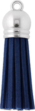 Mandala Crafts 100 Pcs Navy Blue Faux Suede Tassels Bulk Keychain Making Supplies - Small Leather Tassels for Charms, Jewelry Making, and DIY Craf...
