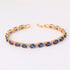 GULICX Gold Plated Tennis Bracelet Sparkling Sapphire Color Blue Cubic Zirconia...
