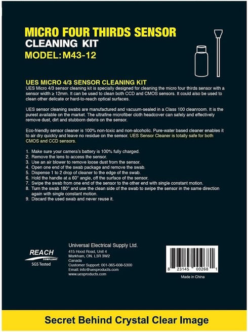 Digital Camera Micro Four-Thirds 4/3 (MFT) 12mm Sensor Cleaning Swabs x 14pcs + 15ml Liquid Cleaner for Mirrorless MILC and ILDC......