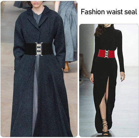 Women's Metal Belt Elastic Retro Leopard Belt Elastic Retro Pu Leather Belt(leopard print)...