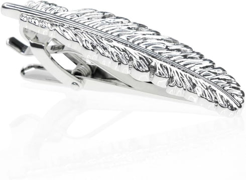 HONEY BEAR Mens Feather Tie Clip Bar Normal Size Steel for Wedding Gift 5.4cm...