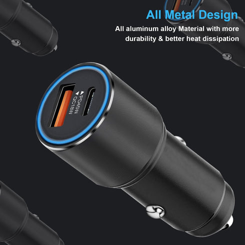 63W Super Fast Car Charger and Cable for Galaxy S23 S22 S24 Plus Ultra/S21 S20 FE,A54 A23 A53 A14 A13 A55 A15 A25,Z Fold 4 5/Z FILP,2-Port (USB C ...