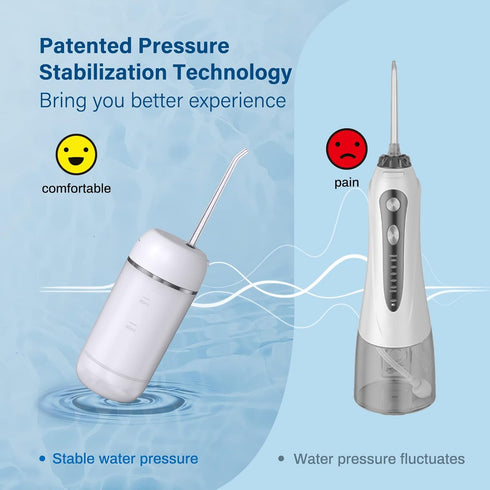 Water Flosser Cordless for Teeth, PONYFREE Mini Portable Oral Irrigator with 9 Pressure Modes, Teeth Cleaner Pick, Unique Pressure Stabilization T...