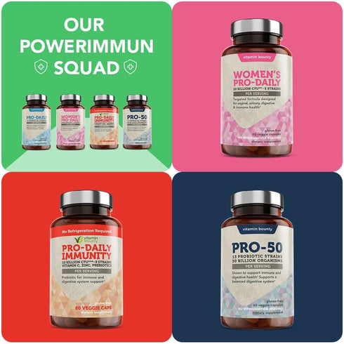 Vitamin Bounty Pro-Daily Probiotic - Supports Digestive Health, Immune System Boost, Gut Balance, and Relieves Bloating - 60 Delayed-Release Capsu...