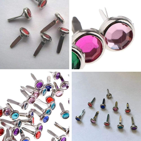 120Pcs Mini Brad Pearl Head Split Pins Round Paper Craft Fasteners Iron Brads for Paper Craft DIY Stamping Scrapbooking...