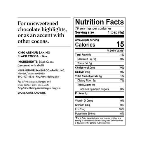 King Arthur Black Cocoa, Dutch Processed Cocoa Powder, Perfect for Baking, 14 Ounces...