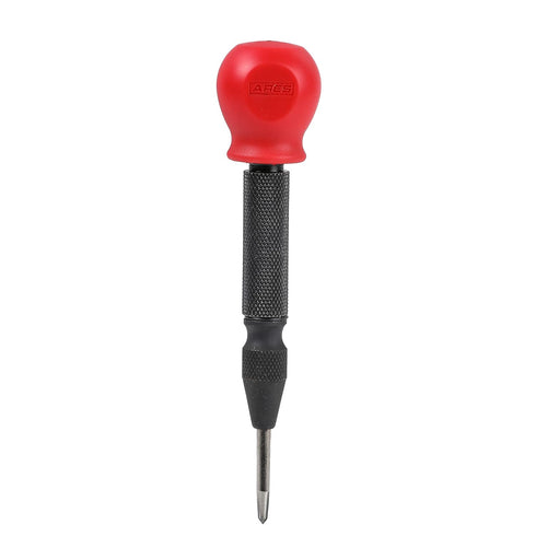 ARES 10022 - Automatic Center Punch - 5-Inch Adjustable Spring-Loaded Tool - Anti-Slip Knurled Grip - Durable S2 Steel Tip...