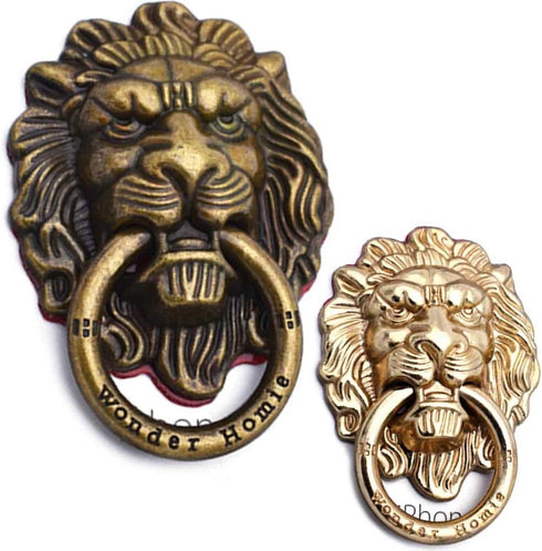 3Pcs Phone Holder Metal Lion Mobile Phone Ring Stand Universal Desktop Bracket Plating Retro Style Lion Head Finger Holder Buckle...