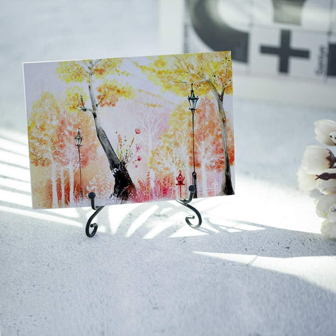 (4 pack)Iron Display Stand, Black Iron Easel Plate Display Photo Holder Stand, Displays Picture Frames, Decorative Plates, Tablets and Art 4 Inch...