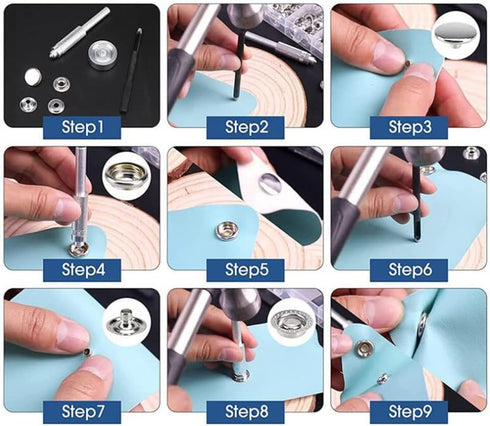350 Pieces Canvas Snap Kit, BetterJonny Stainless Steel Screws Snaps Marine Grade Canvas Upholstery Boat Snaps Fastener Press Stud Cap with 3 Sett...