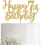 Gold Glitter Happy 7th birthday cake topper, Gold 7 years old birthday party decorations, girl or boy birthday cake toppers...