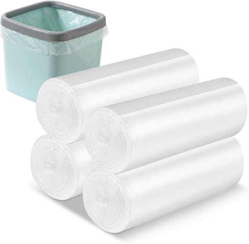 0.5 Gallon Mini Trash Bags Small Garbage Bags, 11.8 x 11.8 Inches, Fit 2 Liter Mini Trash Can, 4 Rolls, 200 Count, Clear...