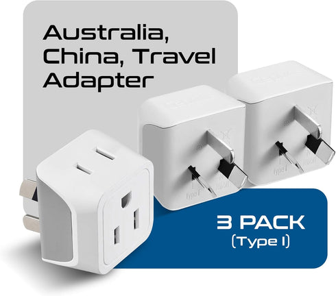 Ceptics Australia Power Plug Adapter, 2 in 1 Type I Plug Adapter, US to Australia , China, New Zealand Power Adapter with Dual USA Inputs, CE, RoH...
