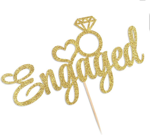 Engaged Cake Topper - Engagement Wedding Party Decorations Supplies...