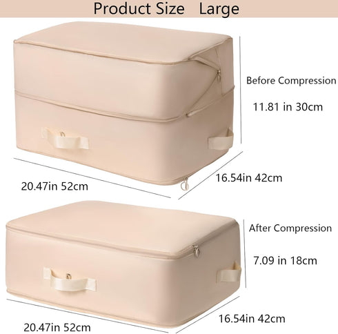 Ultra Space Saving Self Compression Organizer Bags,Comforter Storage Bag,Compression Bags for Storage,Large Moving Bags,Compression Organizer for ...