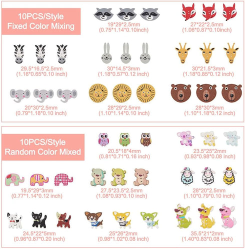 160Pcs Animal Theme Wood Buttons 2 Hole Cartoon Animal Wood Buttons Cute Decorative Wooden Buttons for DIY Clothes Sewing Scrapbooking Decor Craft...