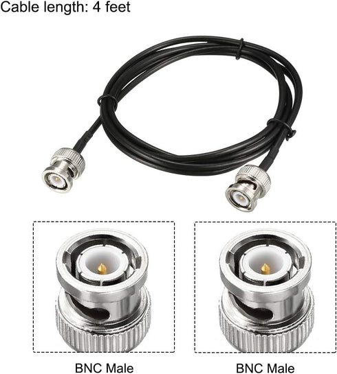 uxcell BNC Male to Male Coaxial Jumper Cable 50 ohm 4 feet RG174...