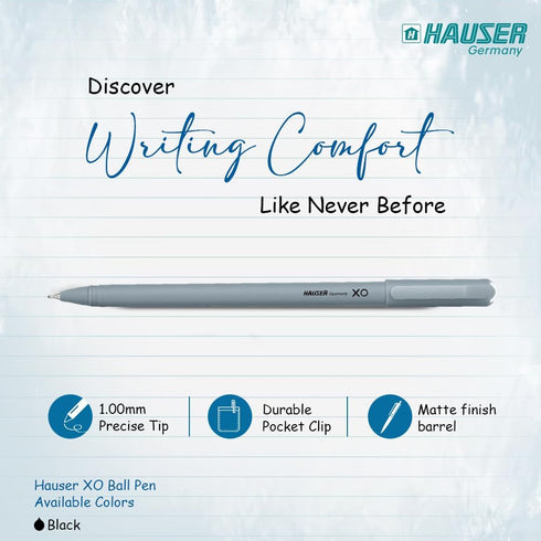 HAUSER XO Black Ballpoint Pens 50 Pc, 1.00 MM Bold Matte Pens, Back To School Supplies, Office Pens, Desk Essentials, Education Supplies & Craft S...