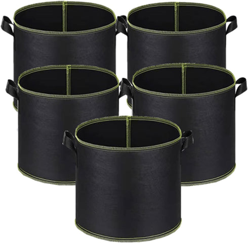 Niurui 5-Pack 5 Gallon Grow Bags 300G Thickened Nonwoven Fabric Pots Plant Grow Bags with Handles,for Low Stress Plant Training Fruits, Vegetables...